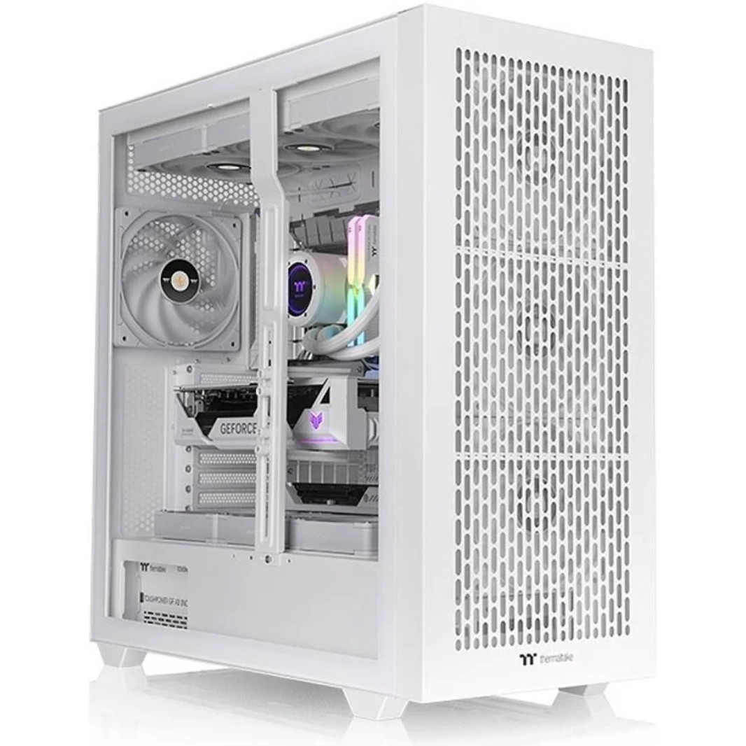 Thermaltake AX500 CASE PULL TOWER PC ، 4 × 140 مم CT140 مراوح مثبتة مسبقًا ، حتى 420 مم الرادياتير ودعم المروحة 14x ، مرشحات الغبار ، ألواح زجاجية ومواد من الصلب ، مواد SPCC ، أبيض