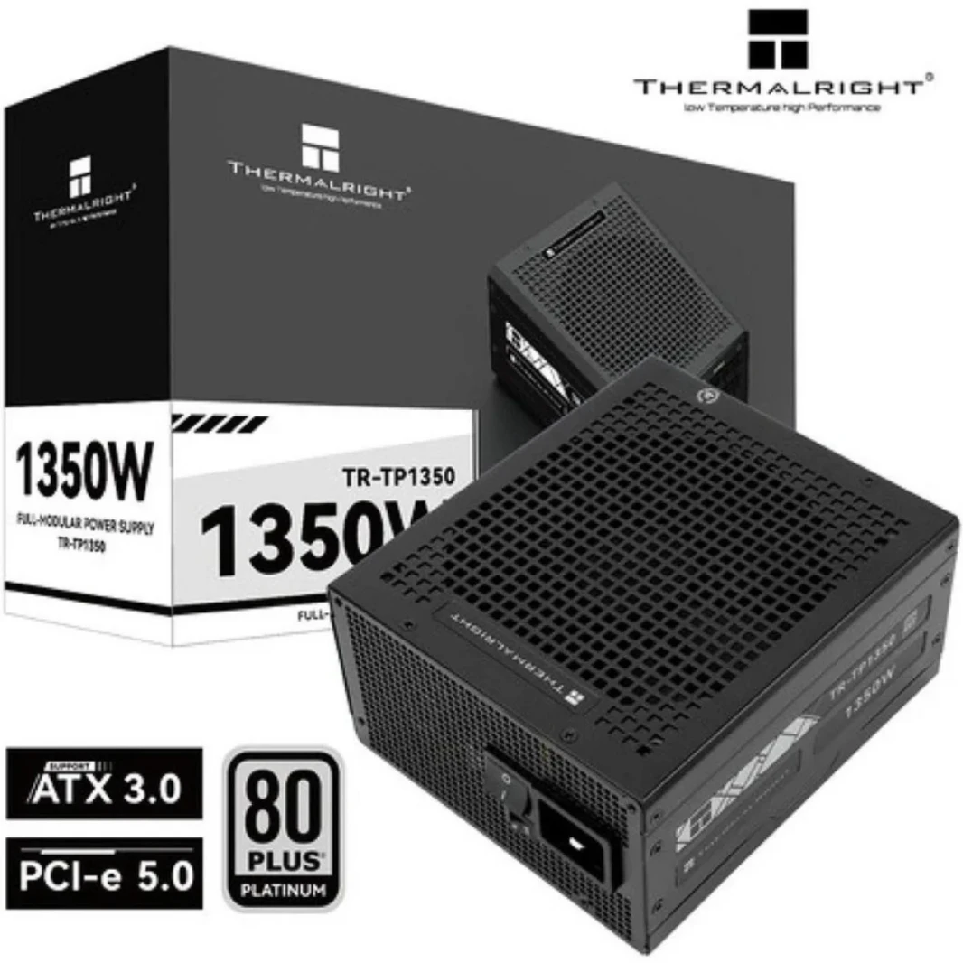 Thermalright Power 1350W 80+ Platinum Full Modular 140mm Start/Stop Fan Capacitors اليابانية ATX 3.0 PCI-E 5.0 جاهزة