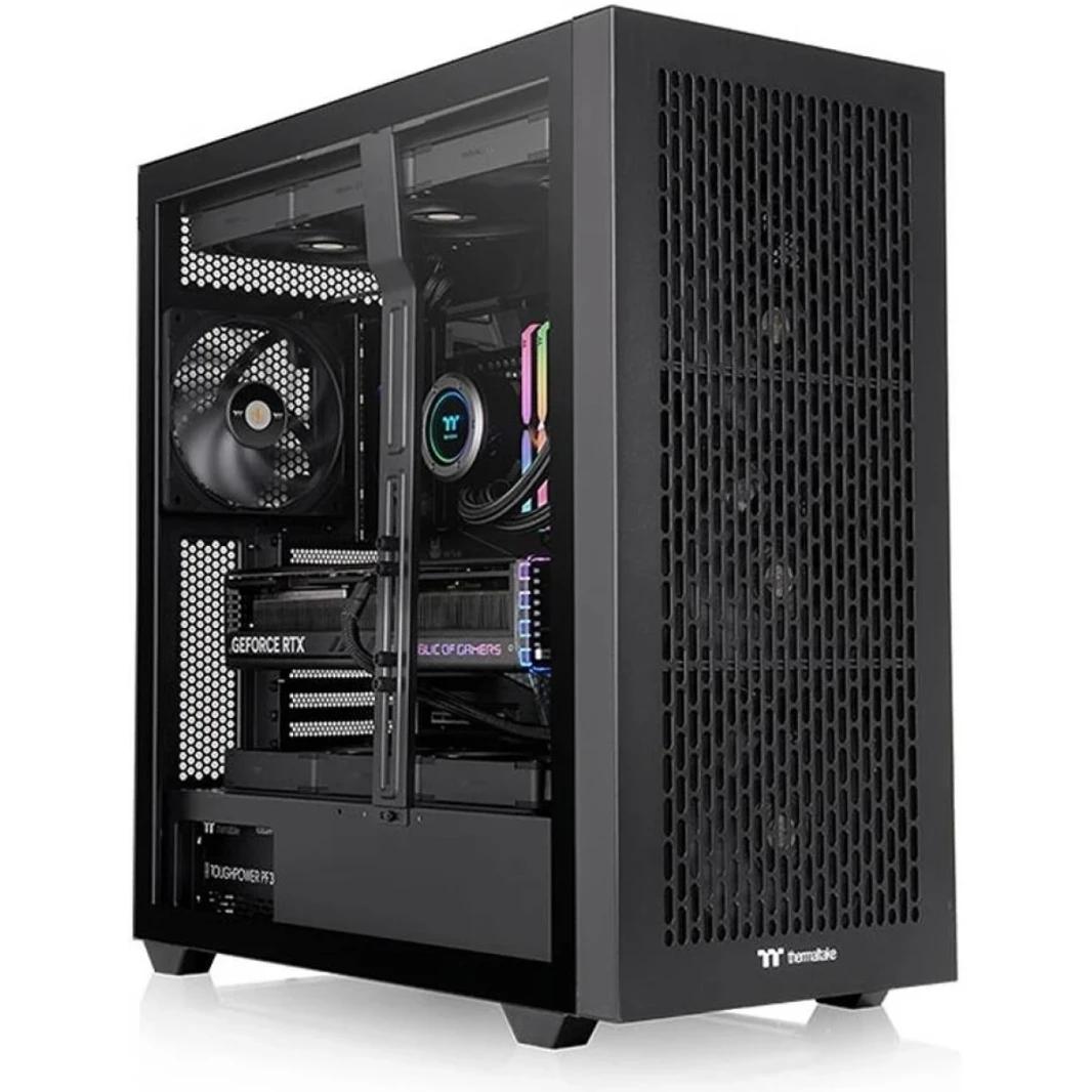 Thermaltake AX500 CASE PULL TOWER PC ، 4 × 140 مم CT140 مراوح مثبتة مسبقًا ، حتى 420 مم الرادياتير ودعم مروحة 14x ، مرشحات الغبار ، ألواح زجاجية ومواد مركبة ، مواد SPCC ، أسود