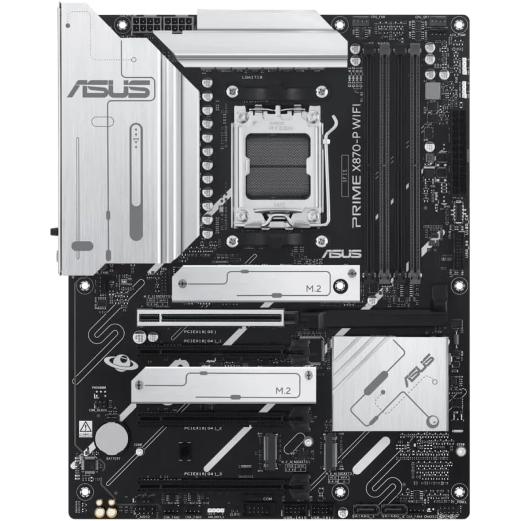ASUS Prime X870-P WIFI 7 AMD X870 AM5 ATX 4x M.2 Slots DDR5 USB 3.2 Gen 2x2 Type-C® USB4® Header & 2.5Gb Ethernet