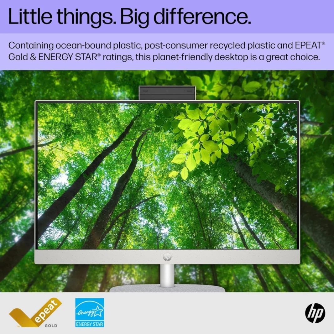 HP All-in-One 24-cr0029ne PC (2023) NEW 13Gen Intel Core i7 10-Cores w/ 24" IPS Full HD 99% sRGB Display - White
