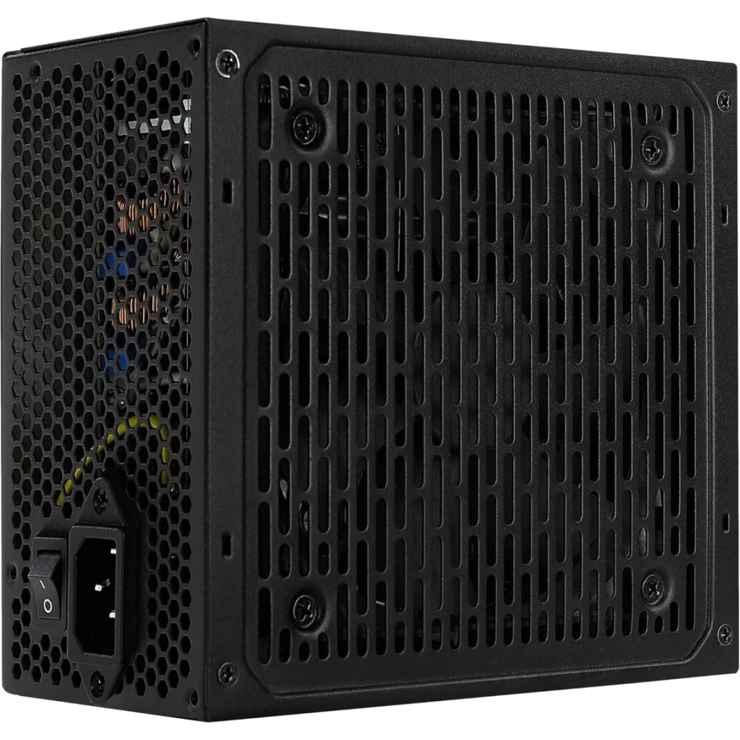 Aerocool Lux RGB 650W 80 Plus Bronze تصل إلى 88 ٪+ كفاءة 30 ٪ التهوية زيادة ، مروحة سوداء صامتة 12 سم مع التحكم في السرعة ، أسود
