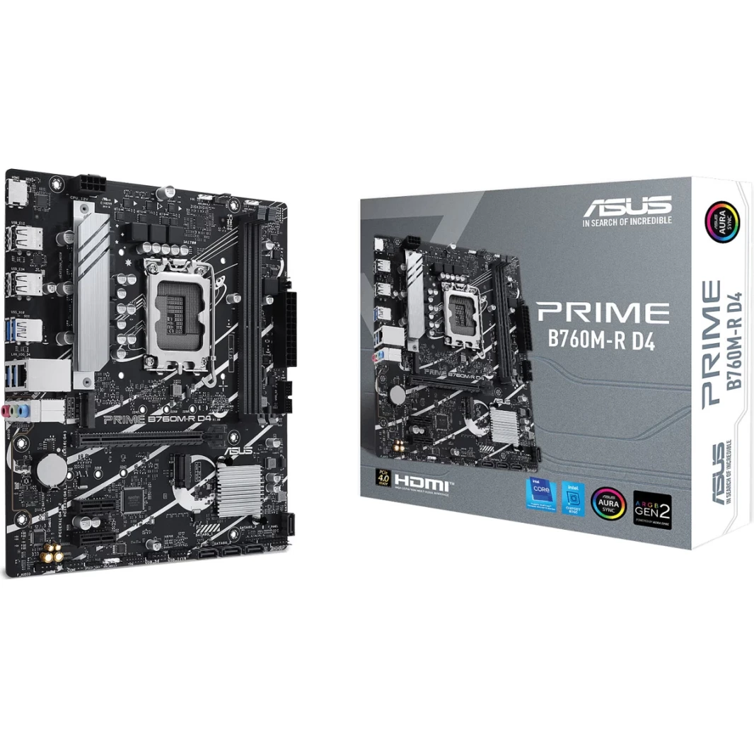 ASUS PRIME B760M-R DDR4 Intel 13th Gen Motherboard PCIE 4.0 DDR4 2XM.2 Gen4 X4 PCIe 4.0 Mainboard