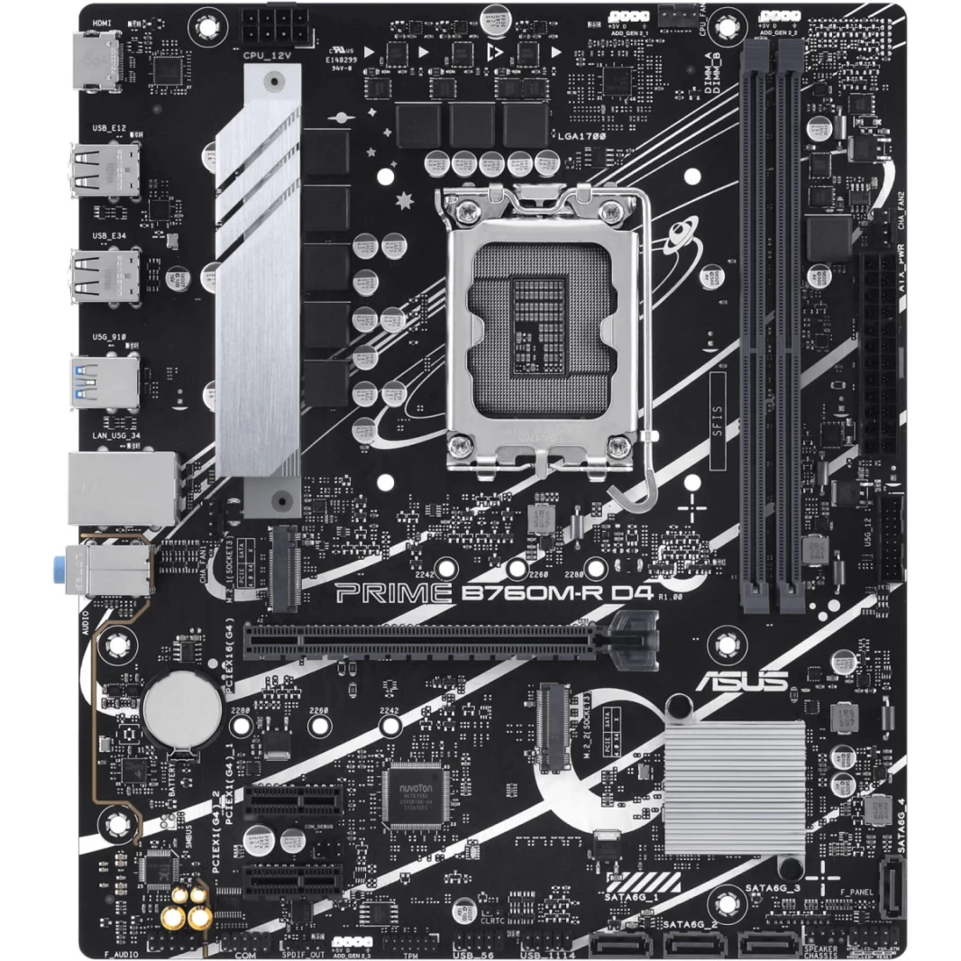 ASUS PRIME B760M-R DDR4 Intel 13th Gen Motherboard PCIE 4.0 DDR4 2XM.2 Gen4 X4 PCIe 4.0 Mainboard