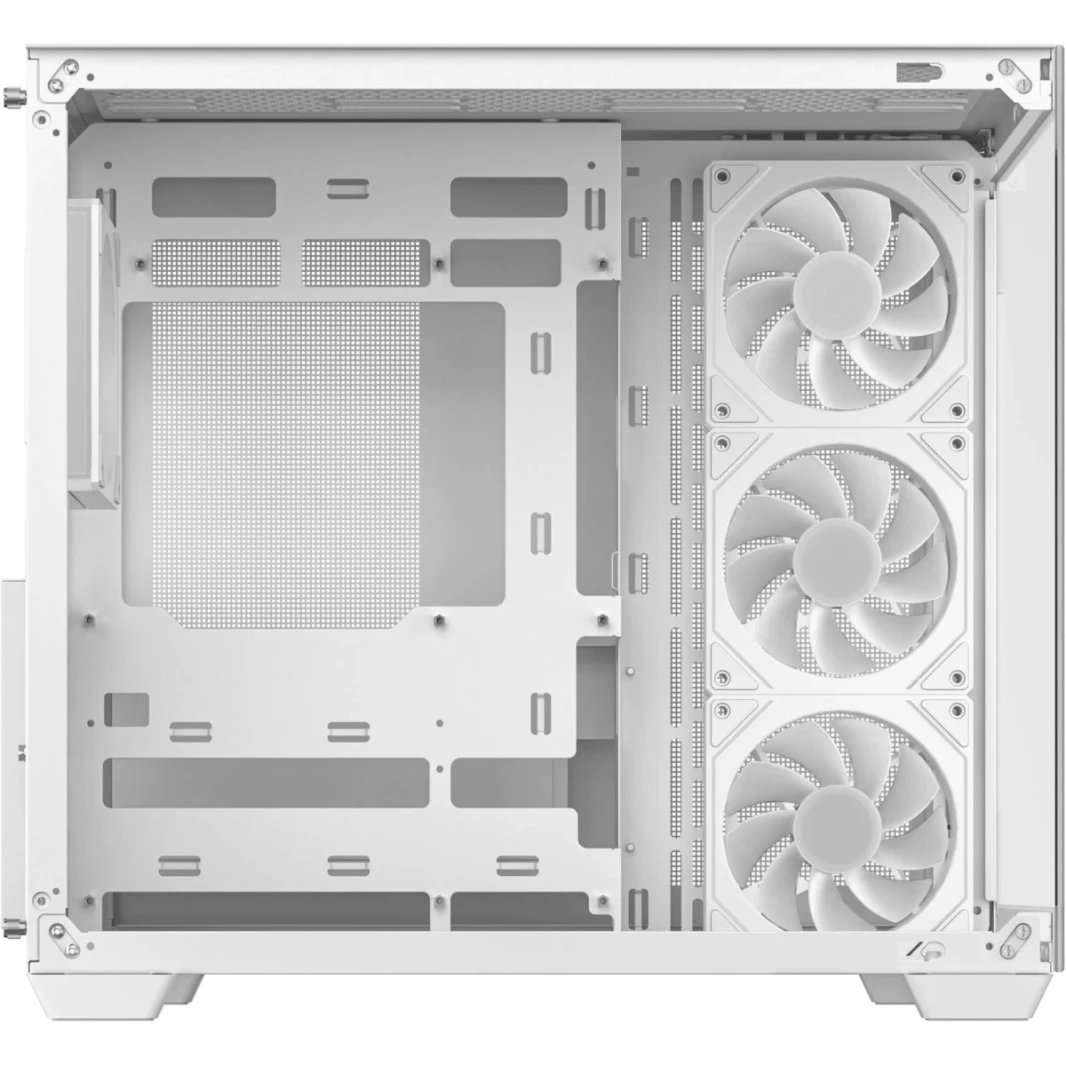 DeepCool CG530 4F Panoramic ATX Mid-Fower Case 4X تم تثبيته مسبقًا من الغرفة المزدوجة ، ودعم الموصلات الخلفية وما يصل إلى 2x 360 مم +280 مم ، و 2X USB3.0 الأمامية ، وايت ، أبيض