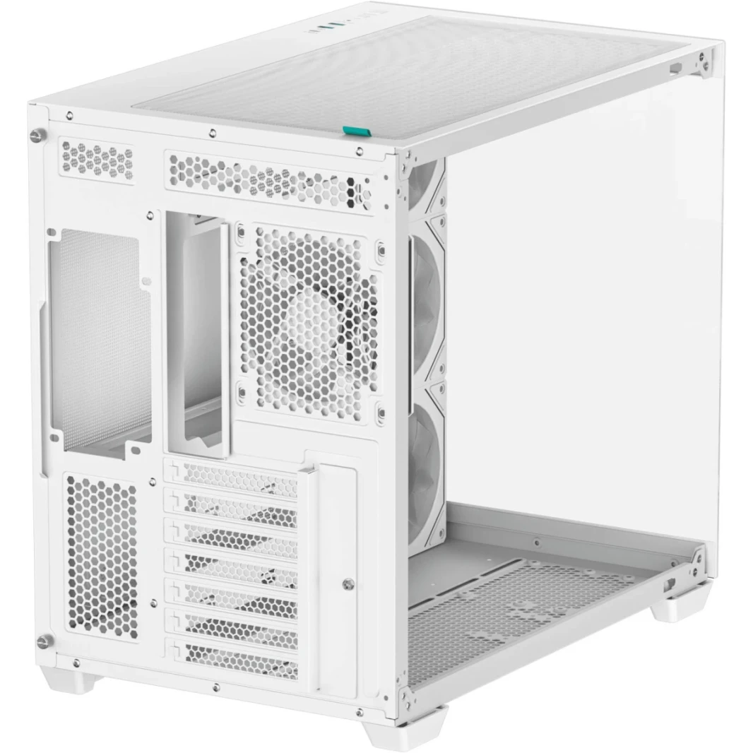 DeepCool CG530 4F Panoramic ATX Mid-Fower Case 4X تم تثبيته مسبقًا من الغرفة المزدوجة ، ودعم الموصلات الخلفية وما يصل إلى 2x 360 مم +280 مم ، و 2X USB3.0 الأمامية ، وايت ، أبيض