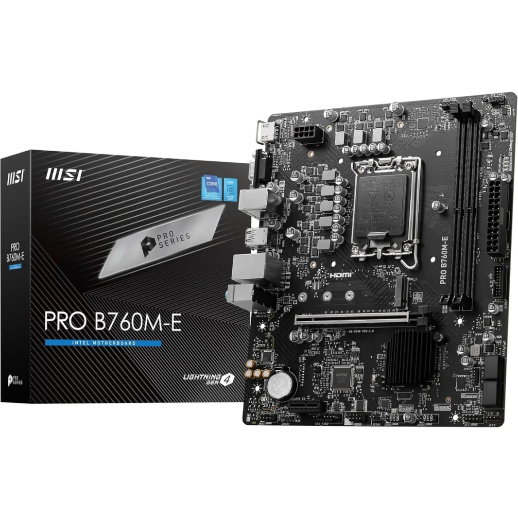 MSI Pro B760M-E DDR5 Intel 13th Gen Motherboard PCIe 4.0 DDR5 1xM.2 Gen4 X4 PCIe 4.0 Mainboard