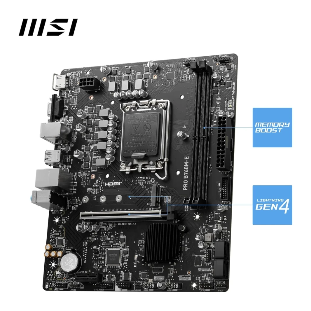 MSI Pro B760M-E DDR5 Intel 13th Gen Motherboard PCIe 4.0 DDR5 1xM.2 Gen4 X4 PCIe 4.0 Mainboard