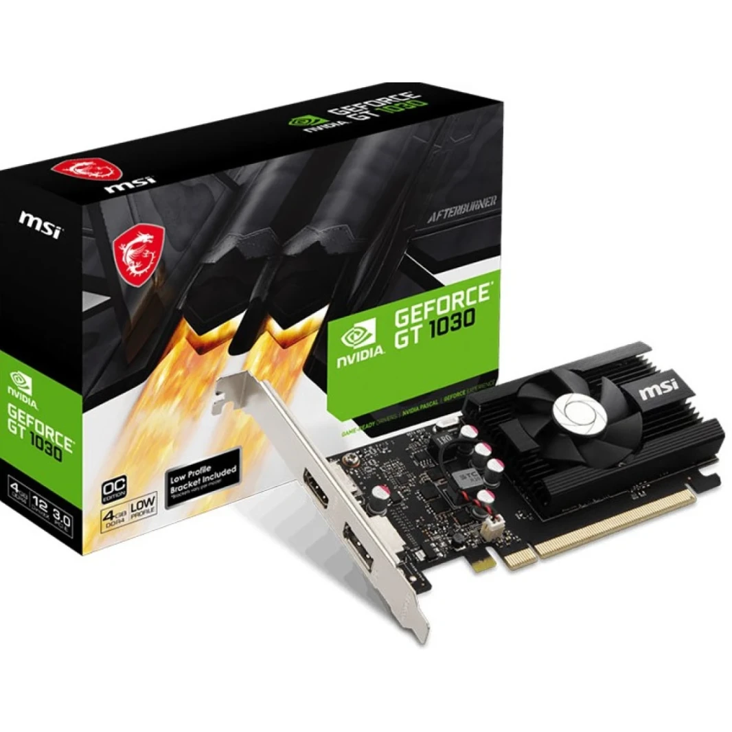 MSI Geforce GT 1030 4GB GDDR4 OC EDITION PCI Express 3.0 X16 بطاقة فيديو منخفضة