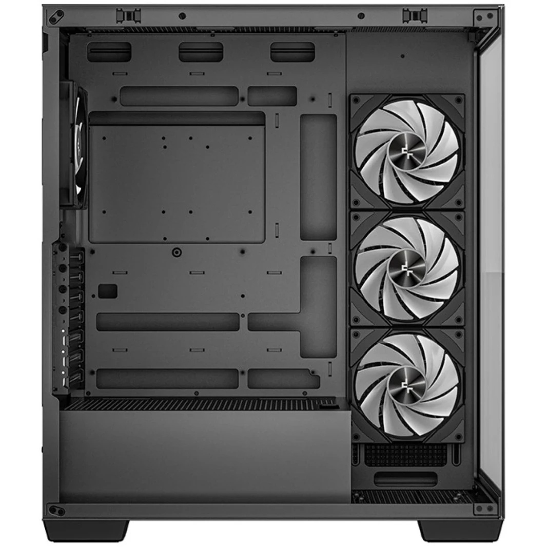 DeepCool CG580 4F Panoramic ATX Case 4X Case 4X تم تثبيت المراوح المفردة مسبقًا ، ودعم الموصلات الخلفية وما يصل إلى 2x 360 مم ، و 2x 2x USB3.0 ، الأسود
