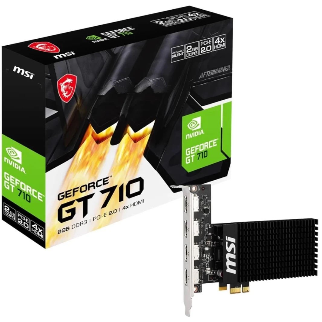 MSI GeForce GT 710 2GD3H 4X HDMI NVIDIA GEFORCE GT 710 GPU 2GB DDR3 64-bit PCI Express Gen 2.0