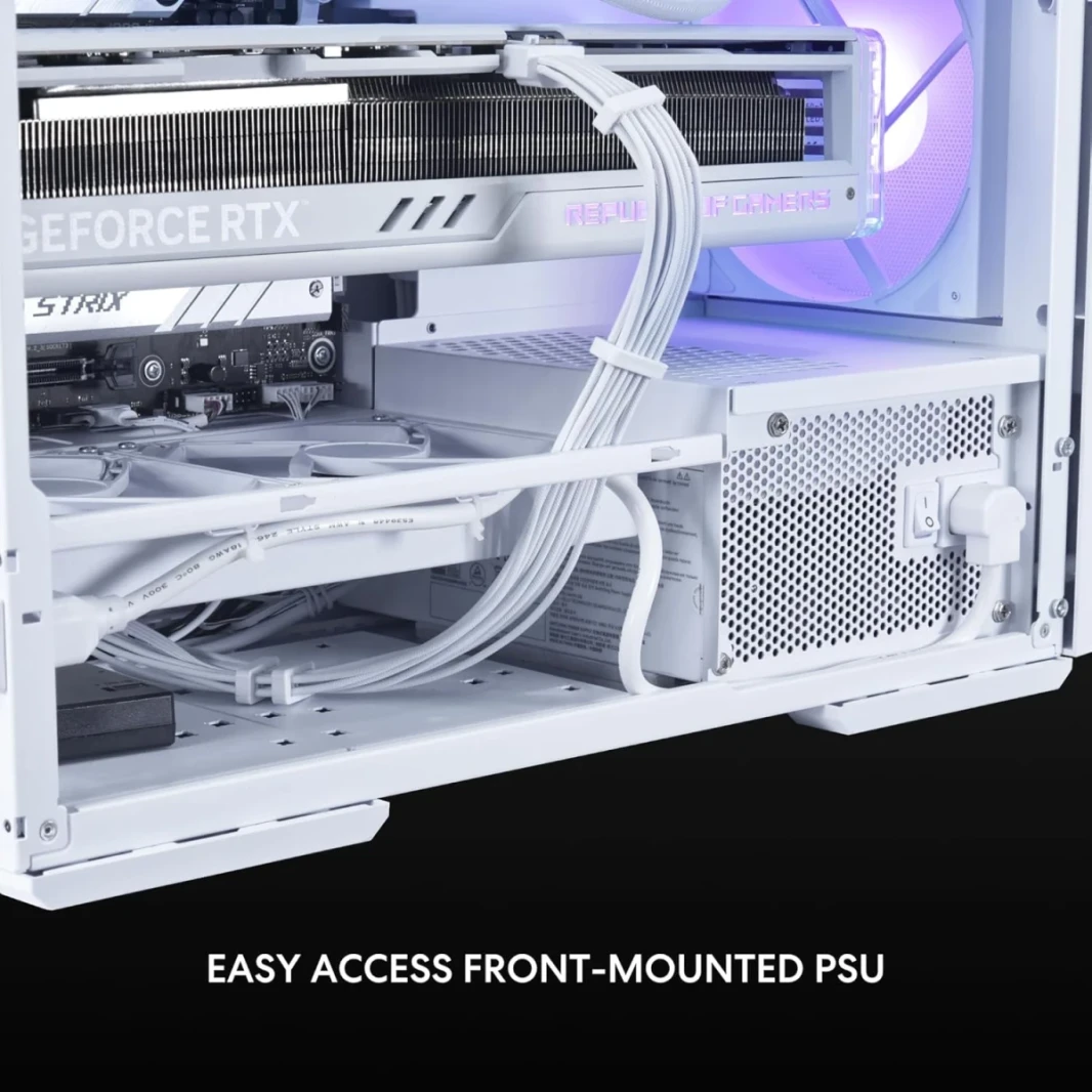 Lian Li Lancool 207 Mid Tower Case ، 2x 140mm و 2 × 120 مم مروحة مثبتة مسبقًا ، ودعم مروحة 8x و 4 ملم ، والزجاج الأبيض ، الأبيض ، الأبيض