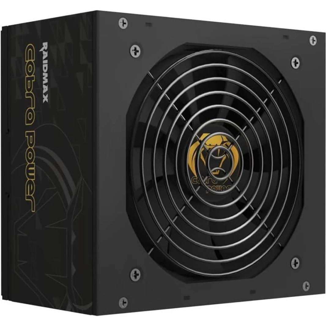 Raidmax Cobra 750W ATX 3.1 80+ Gold ATX Flat Cable PCIe Gen 5 Ready with 120mm Quiet Fan Active PFC Power Supply , Black