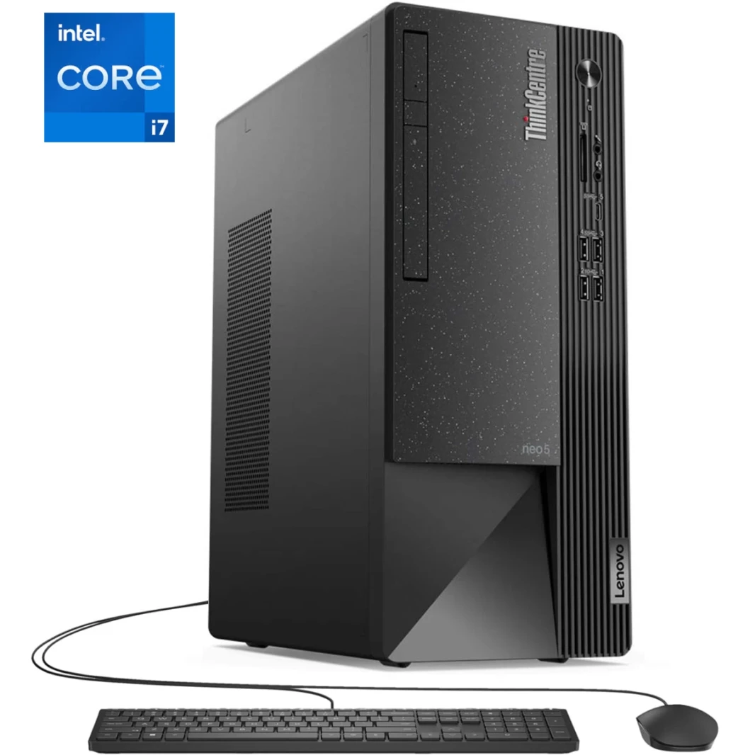 Lenovo New Thinkcentre Neo 50t Gen 4 13Gen Intel Core i7 16 -cores w/ Wireless & Bluetooth و 2 سنوات ضمان - أسود