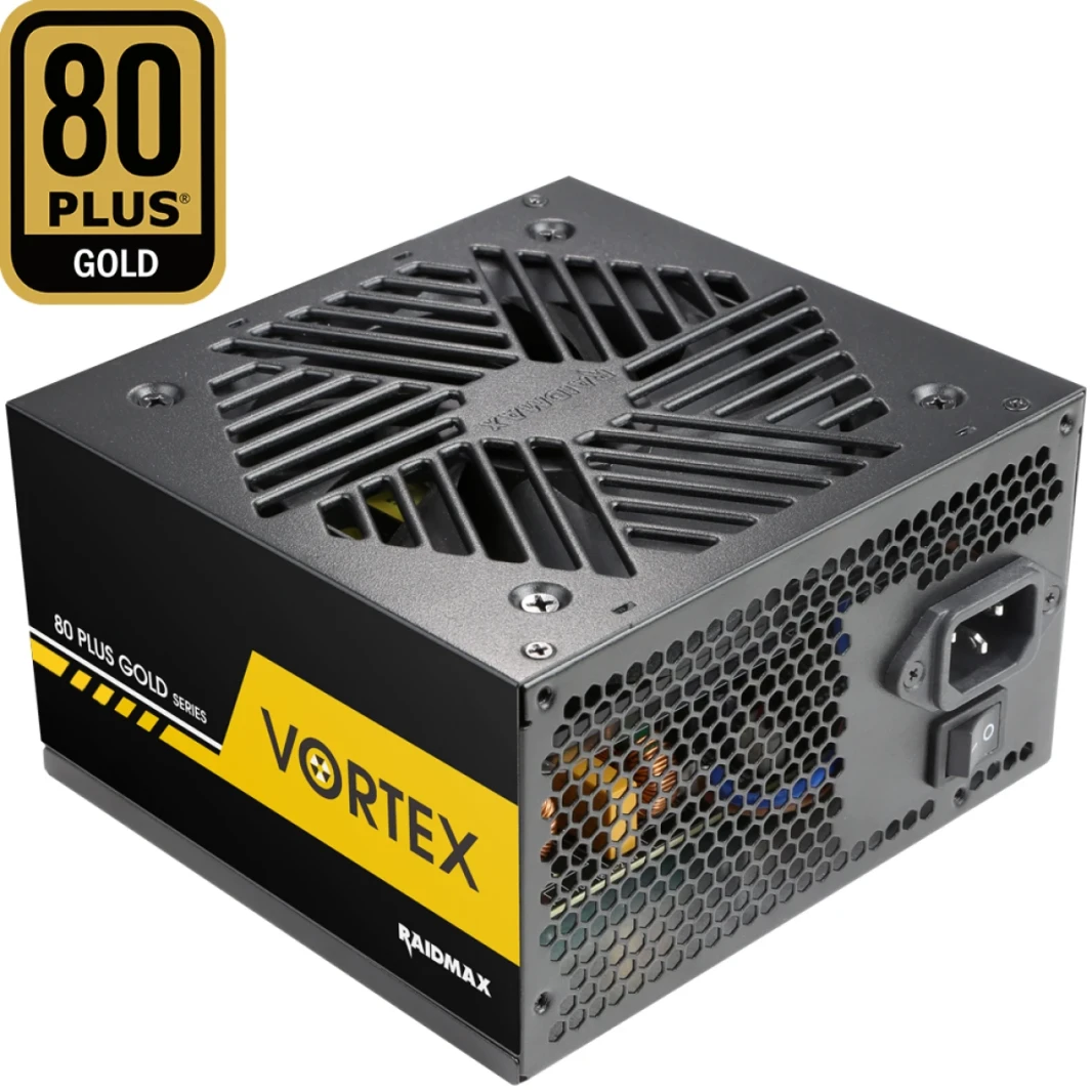 RAIDMAX Vortex 800W 80+ GOLD ATX الطاقة المستمرة مع مزود الطاقة الهادئ 120 مم نشط PFC ، الأسود