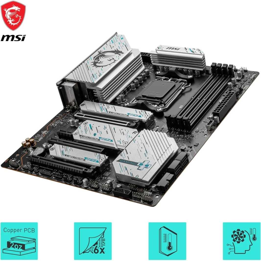 MSI X670E Gaming Plus WiFi 6e AM5 DDR5 ATX يدعم AMD Ryzen 7000 Series Processors PCIe 5.0 x16 3x M.2 Gen5