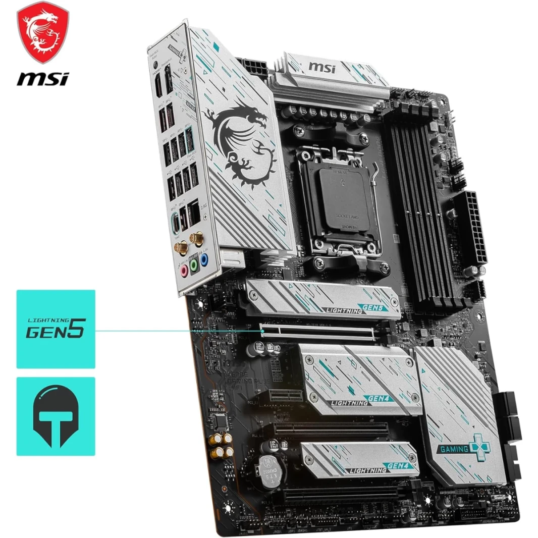 MSI X670E Gaming Plus WiFi 6e AM5 DDR5 ATX يدعم AMD Ryzen 7000 Series Processors PCIe 5.0 x16 3x M.2 Gen5