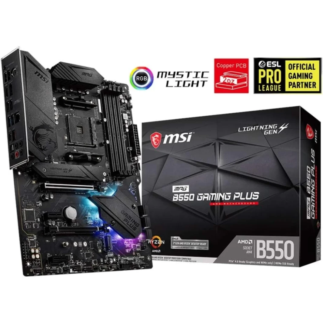 MSI MPG B550 Gaming Plus AM4 AMD B550 SATA 6GB/S USB 3.0 ATX AMD اللوحة الأم