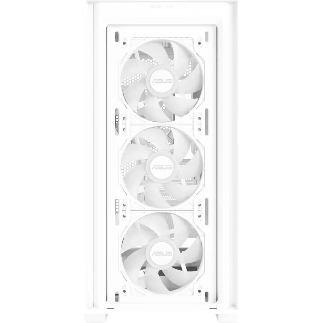ASUS A21 Plus Mini Tower PC Case Mesh Support Hidden Connectors 360mm مشعات إدارة كابل وافرة مع عشاق Argb 4x - أبيض