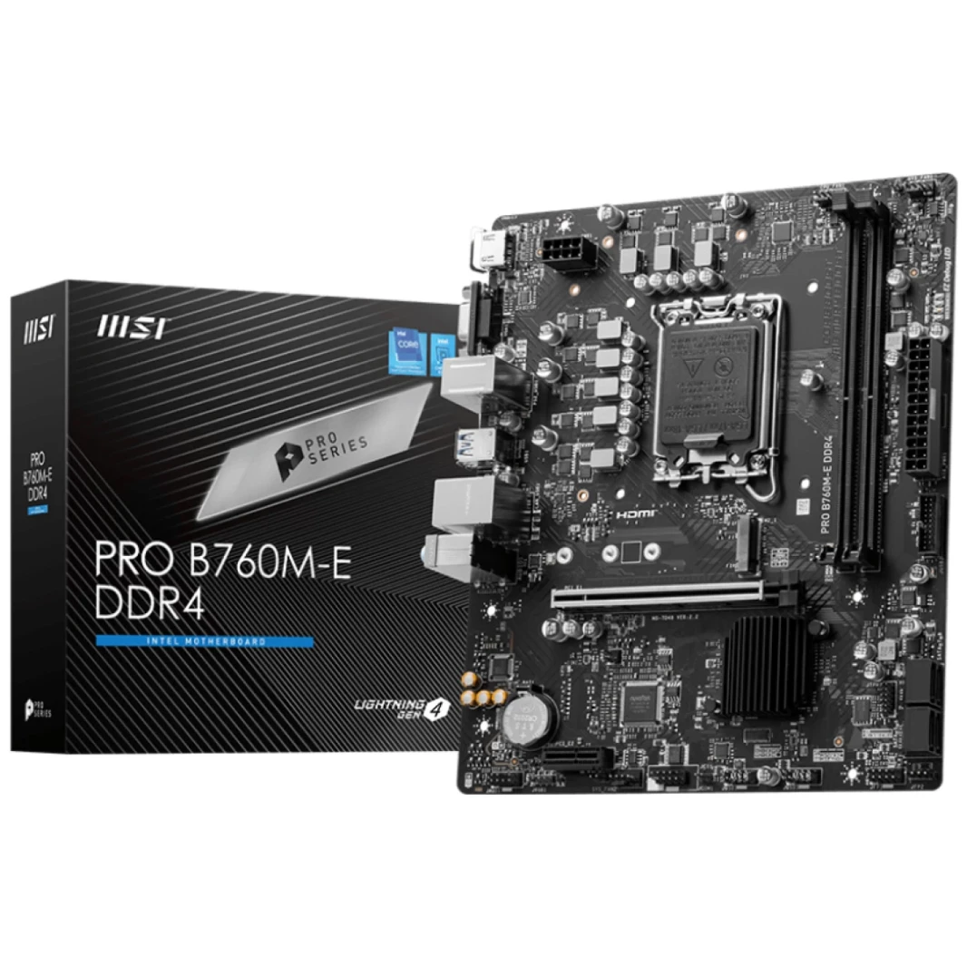 MSI Pro B760M-E DDR4 Intel 13th Gen Motherboard PCIE 4.0 DDR4 1xM.2 Gen4 X4 PCIe 4.0 Mainboard