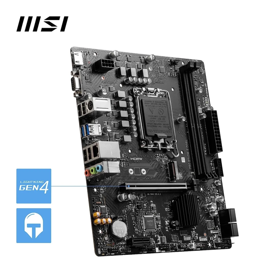 MSI Pro B760M-E DDR4 Intel 13th Gen Motherboard PCIE 4.0 DDR4 1xM.2 Gen4 X4 PCIe 4.0 Mainboard