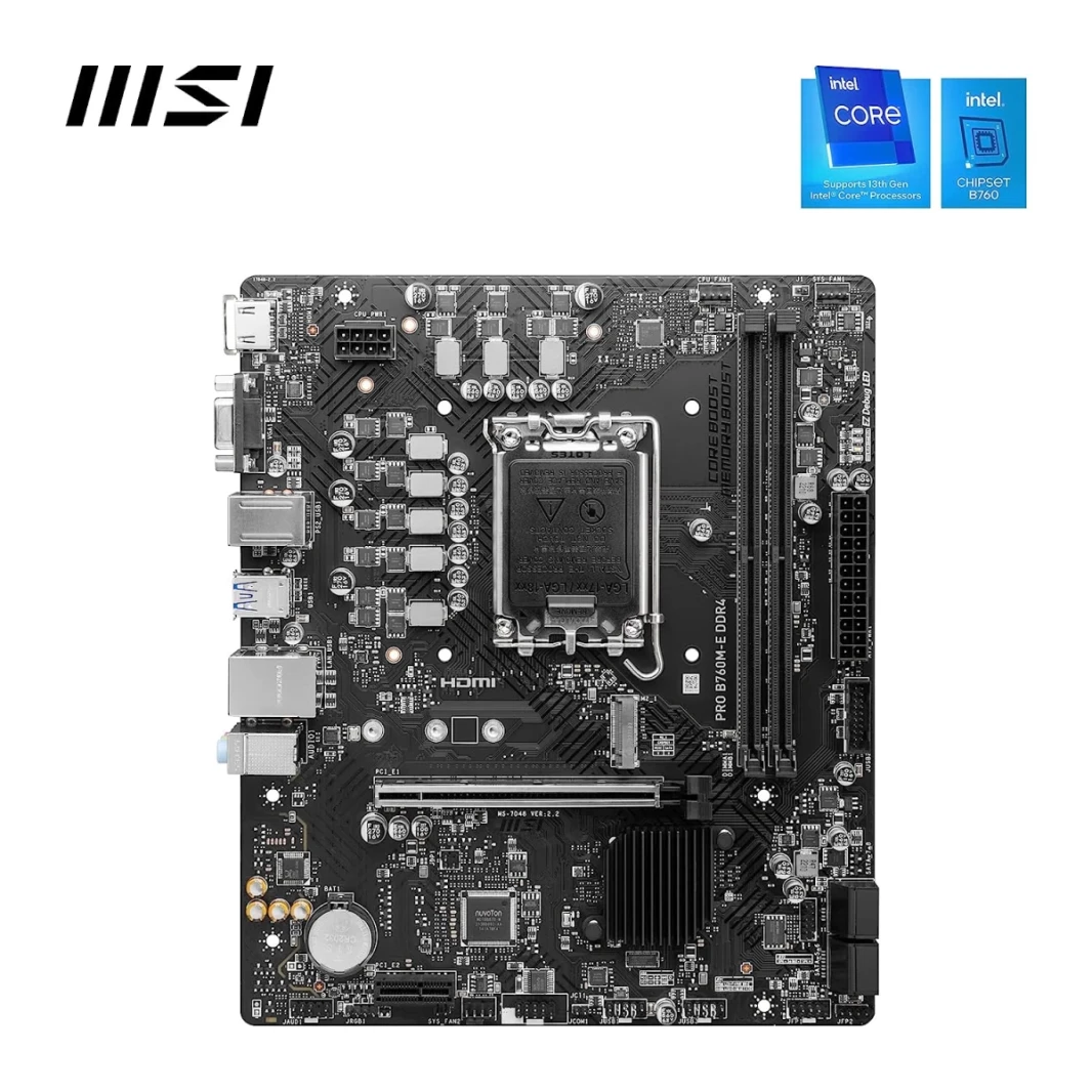 MSI Pro B760M-E DDR4 Intel 13th Gen Motherboard PCIE 4.0 DDR4 1xM.2 Gen4 X4 PCIe 4.0 Mainboard