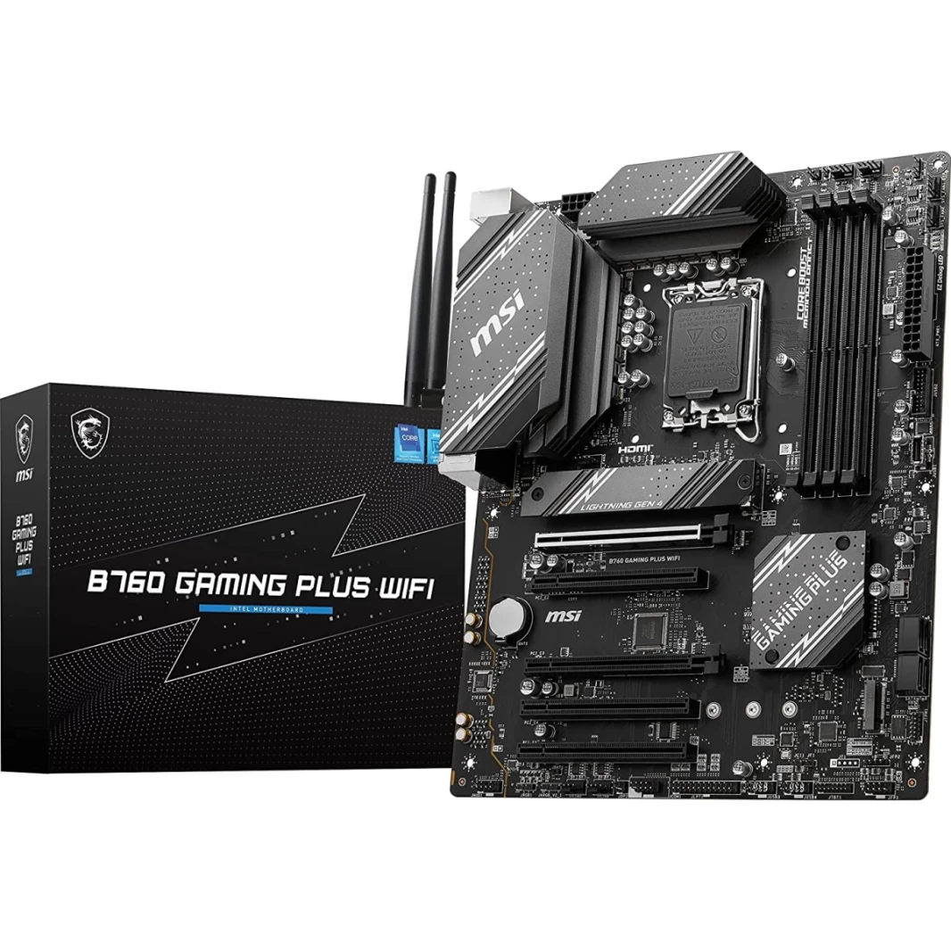 MSI B760 Gaming Plus WiFi Intel B760 DDR5 ATX Wi-Fi 6e Bluetooth 5.3 7.1 HD Audio PCIe 4.0 X16 2.5G LAN Mainboard