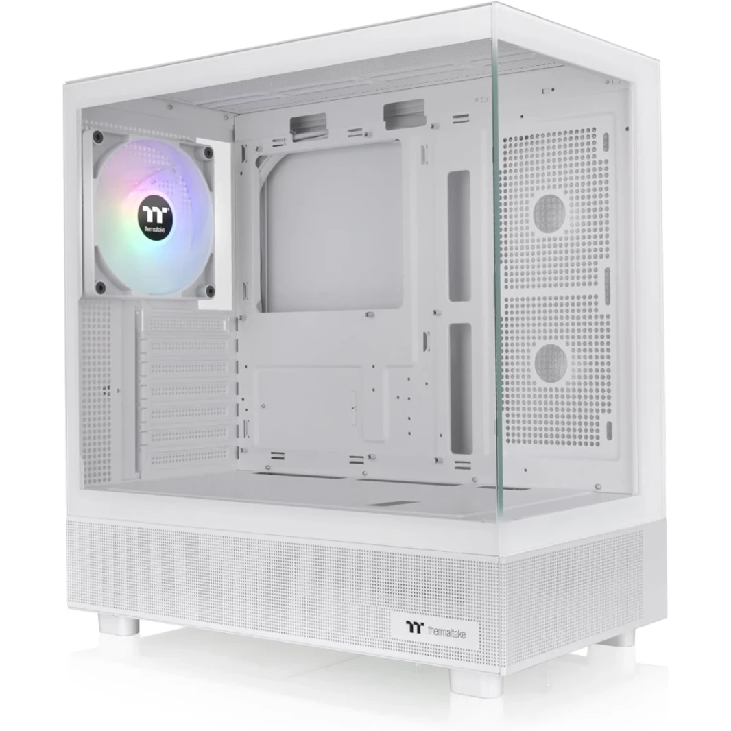 Thermaltake View 270 TG مسبقًا 1x CT140 ArgB Fans Support Mid 360mm Phadiator Support مع زجاج مقسى على الأمام والجانب - أبيض
