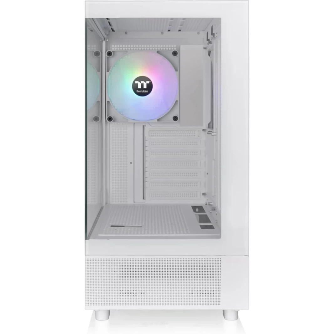 Thermaltake View 270 TG مسبقًا 1x CT140 ArgB Fans Support Mid 360mm Phadiator Support مع زجاج مقسى على الأمام والجانب - أبيض