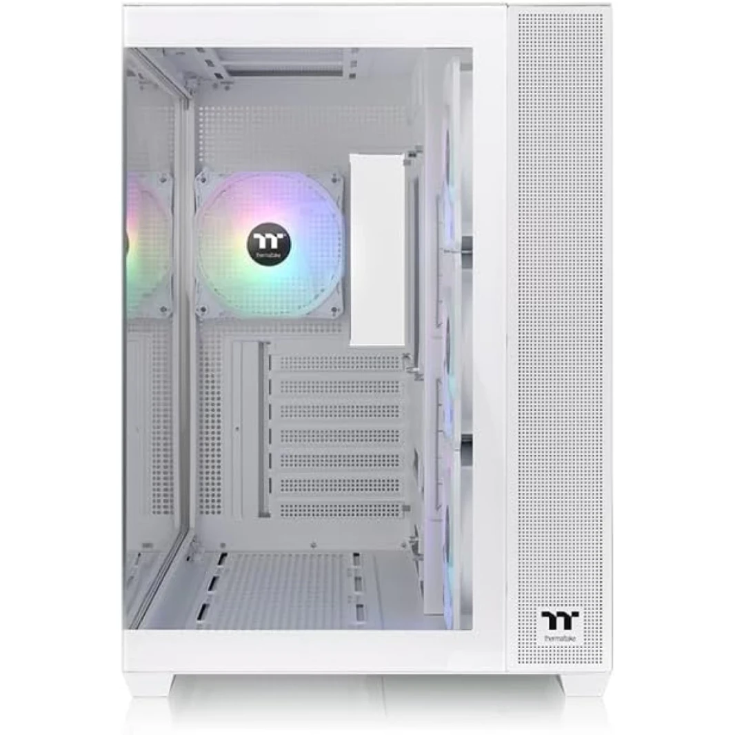 Thermaltake View 380 TG ATX 4x120mm Argb Fans يدعم اللوحة الأم الخفية واللوحة الزجاجية المزدوجة المزدوجة - أبيض