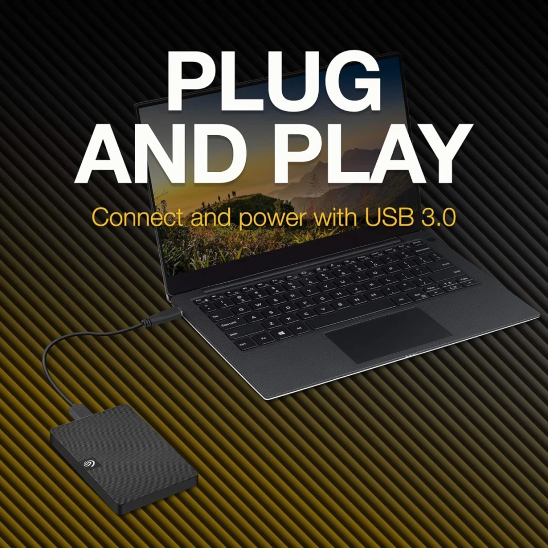 Seagate 1TB التوسع المحمول USB 3.0 خارجي HDD USB 3.0 واجهة دعم Windows & Mac متوافق ، أسود