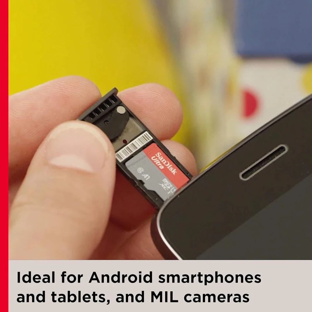 Sandisk 512GB Ultra MicroSDXC UHS-I بطاقة ذاكرة تصل إلى 150 ميجابايت/ثانية C10 ، U1 ، HD الكامل ، A1 ، بطاقة Micro SD