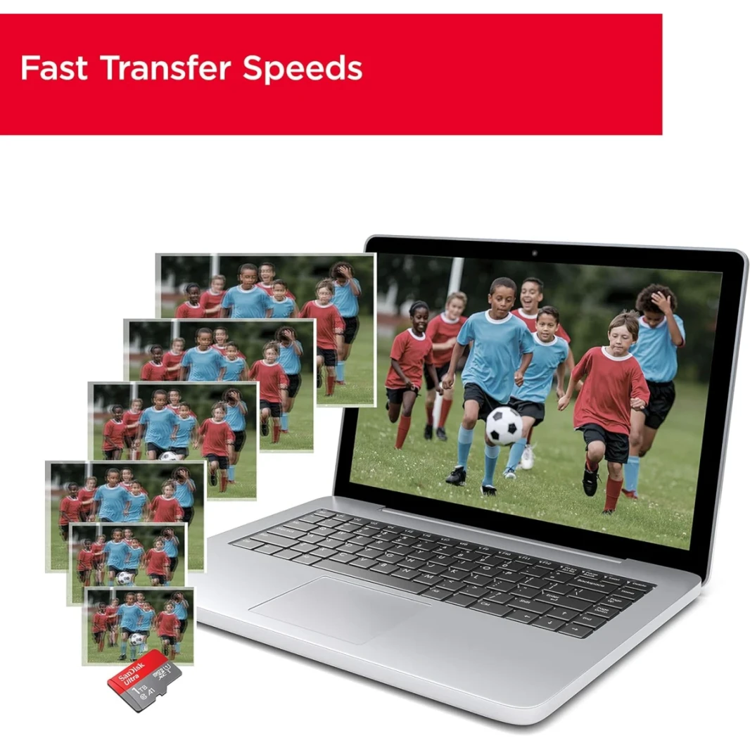 Sandisk 512GB Ultra MicroSDXC UHS-I بطاقة ذاكرة تصل إلى 150 ميجابايت/ثانية C10 ، U1 ، HD الكامل ، A1 ، بطاقة Micro SD
