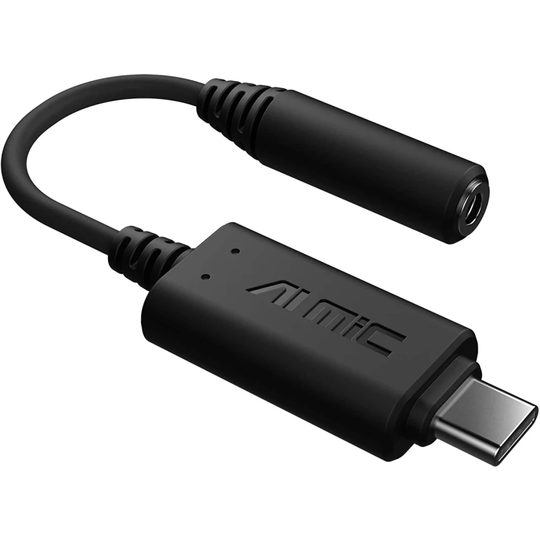 يدعم محول MIC ASUS AI AI للضوضاء USB-C و USB 2.0-3.5 مم