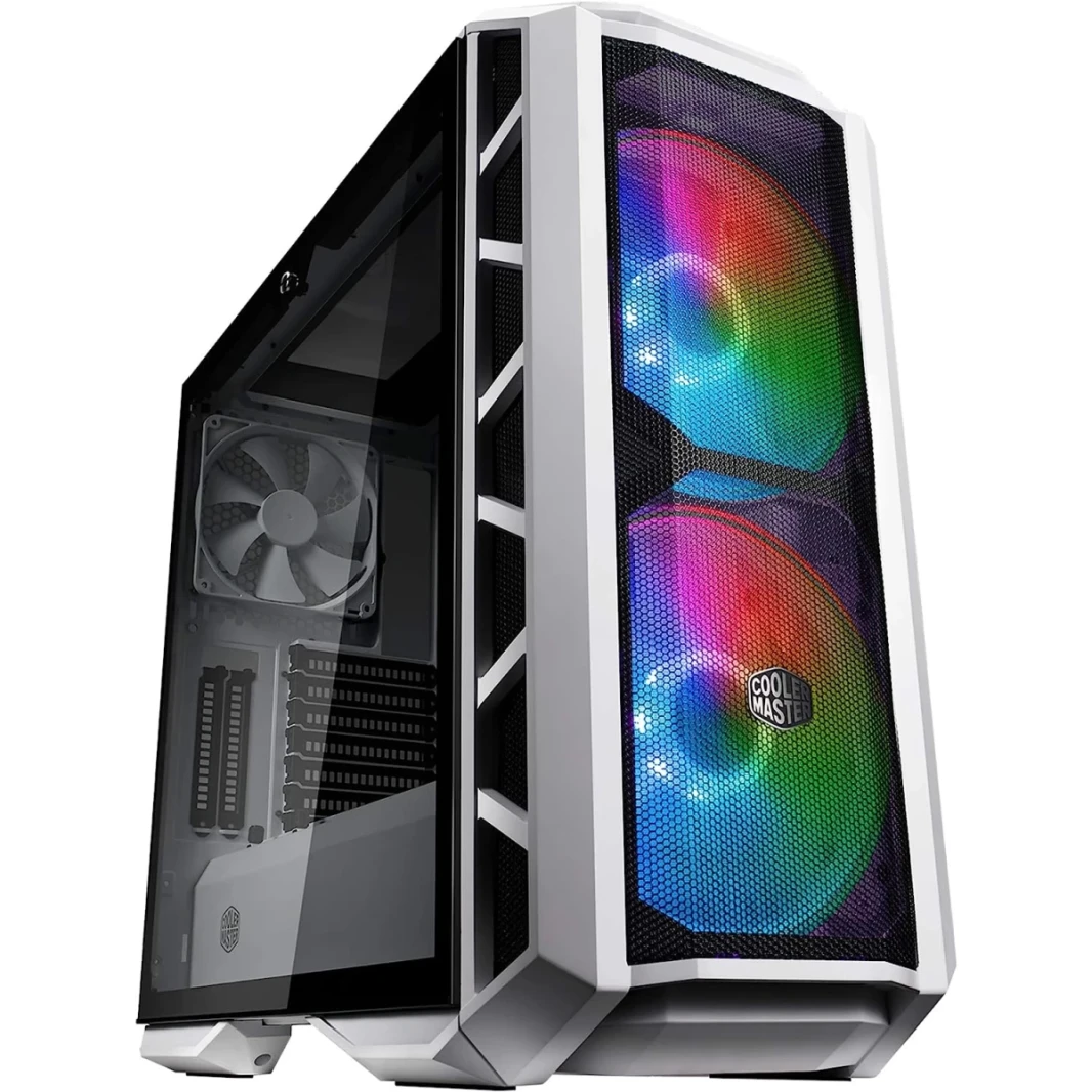 برودة Mastercase Mastercase H500p شبكة وشبكة زجاجية الجانب المقسى ArgB تدفق الهواء - أبيض