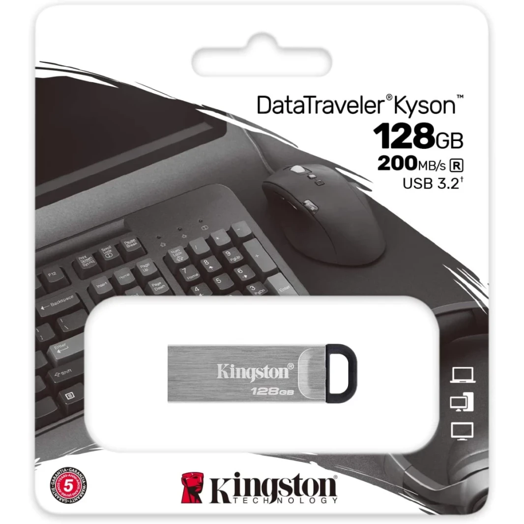 Kingston Datatraveler Kyson 128GB أداء عالي USB 3.2 محرك أقراص فلاش معدني