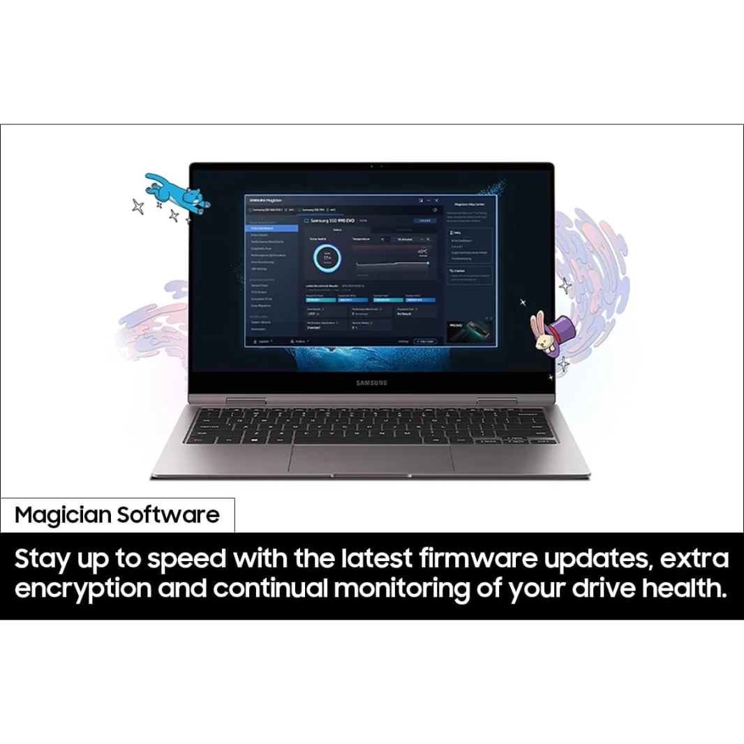 Samsung SSD 990 EVO 1TB PCIE 5.0 M.2 2280 SEQ قراءة سرعات تصل إلى 5000 ميجابايت/ ث/ كفاءة الطاقة والتحكم الحراري الذكي
