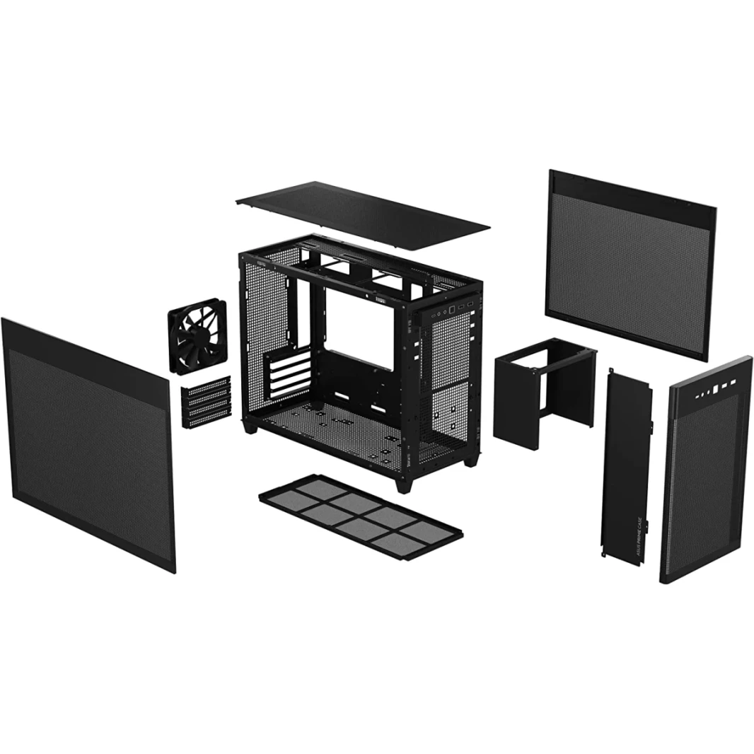 Asus Prime AP201 الألواح الجانبية الخالية من الأدوات Microatx و A Swysi-Filter Mest