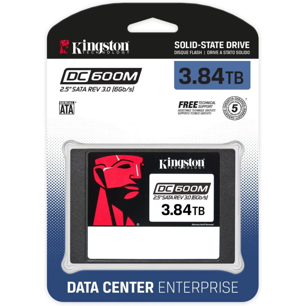 Kingston DC600M 3.84TB من فئة المؤسسات المؤسسية لمركز البيانات والخادم 2.5 "SATA SSD