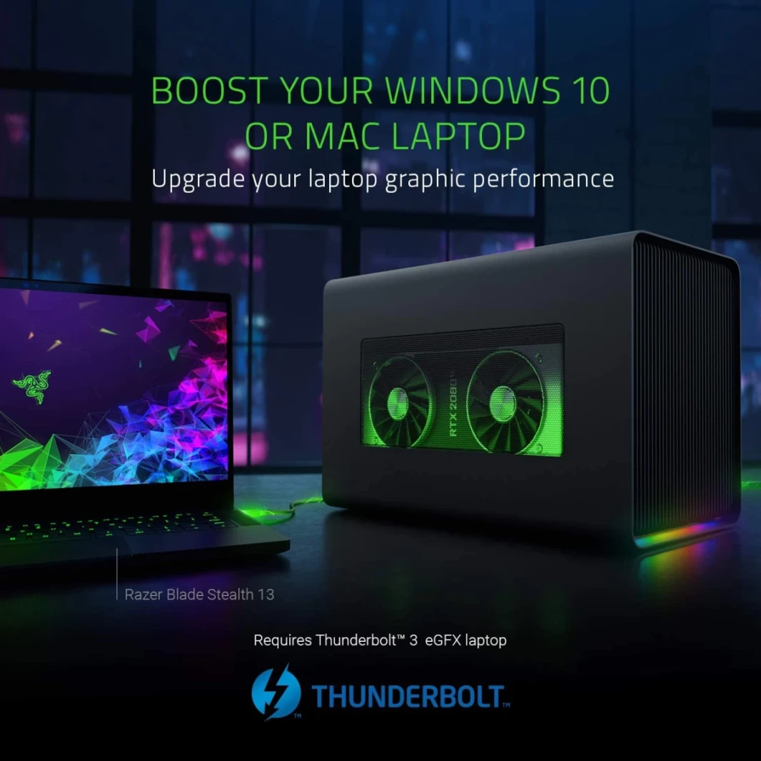 Razer Core X Chroma Thunderbolt 3 Searnal Graphics (EGPU) Windows & Mac W/ RGB Chroma Lighting