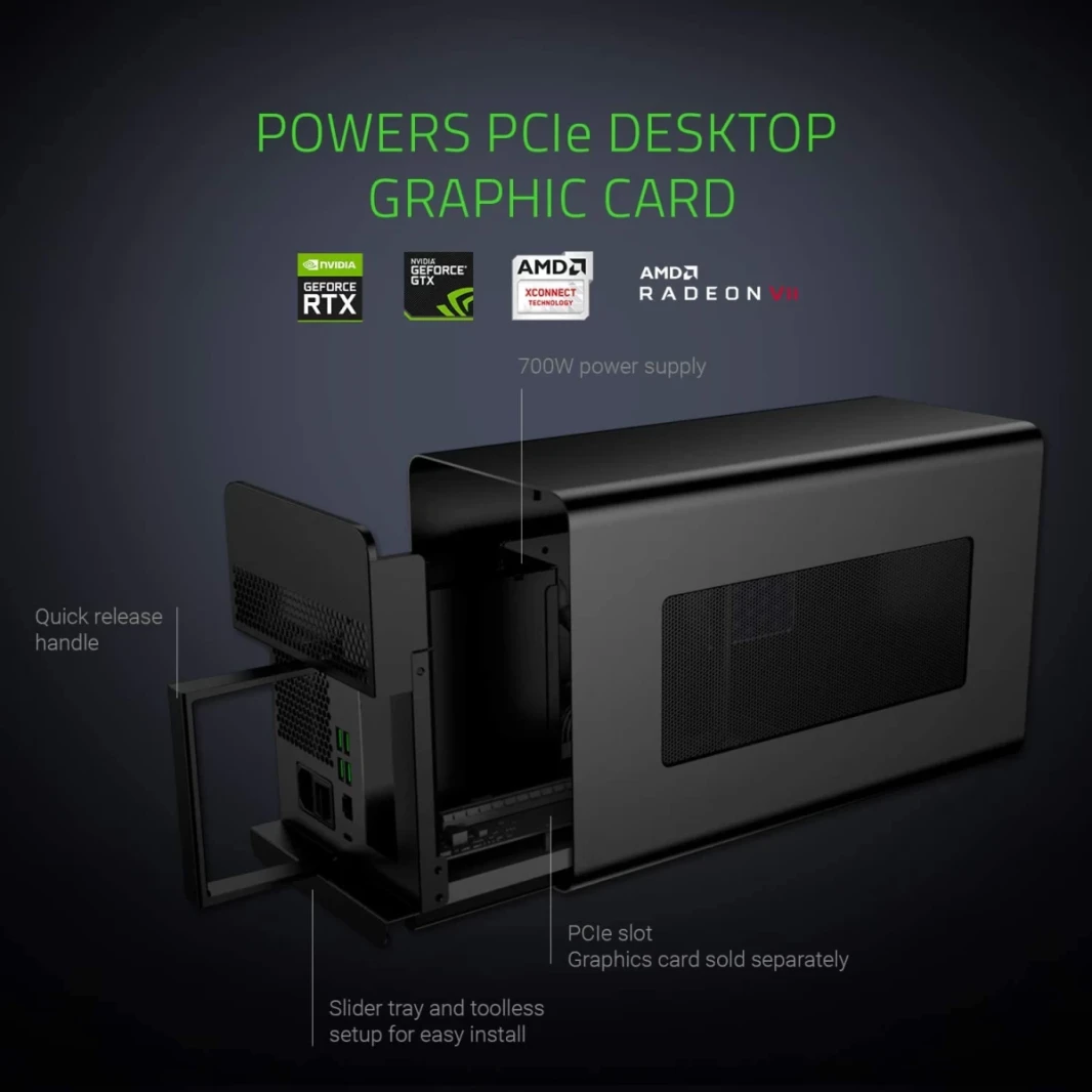 Razer Core X Chroma Thunderbolt 3 Searnal Graphics (EGPU) Windows & Mac W/ RGB Chroma Lighting