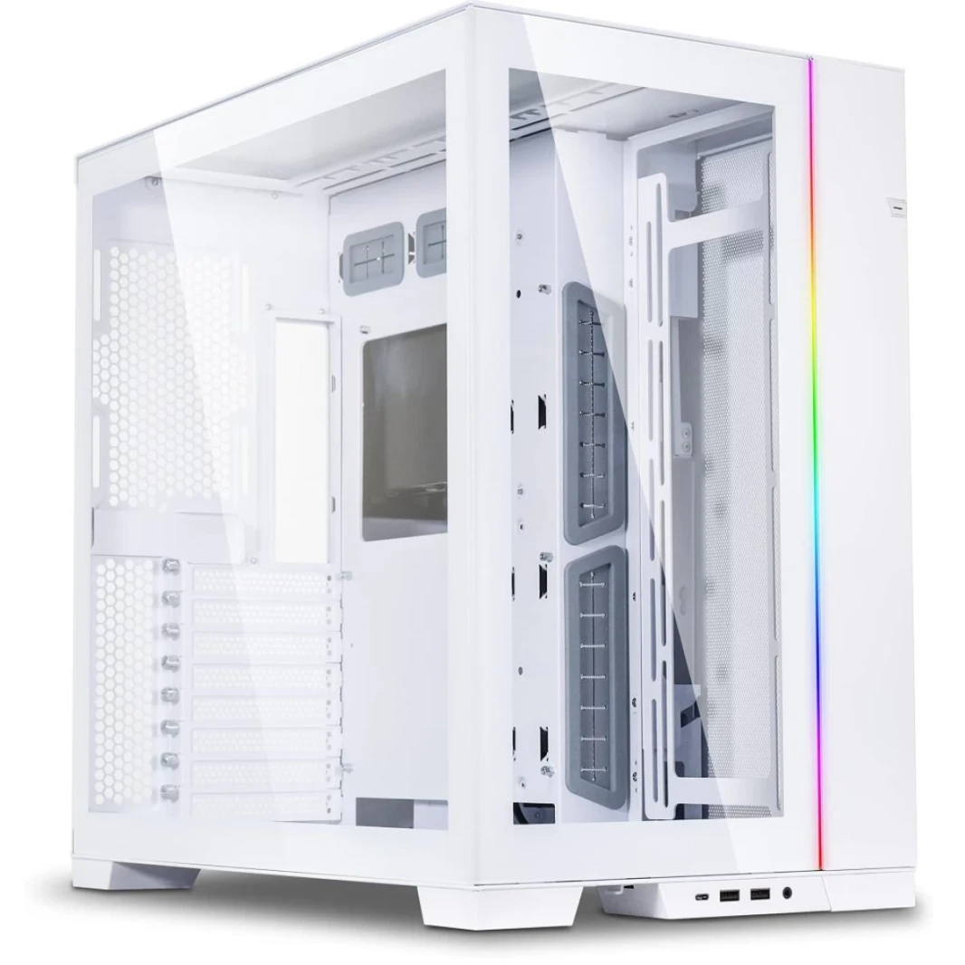 Lian Li O11 Dynamic Evo O11dex الألومنيوم الأسود / الفولاذ / الزجاج المقسى - أبيض