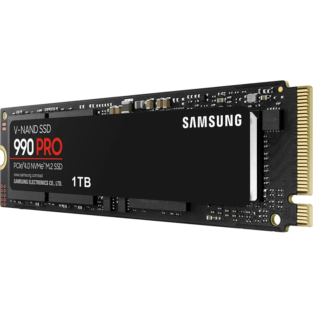 Samsung 990 Pro 1TB PCIE 4.0 NVME M.2 (2280) محرك الحالة الصلبة الداخلية (SSD) حتى 7450 ميجابايت/ثانية