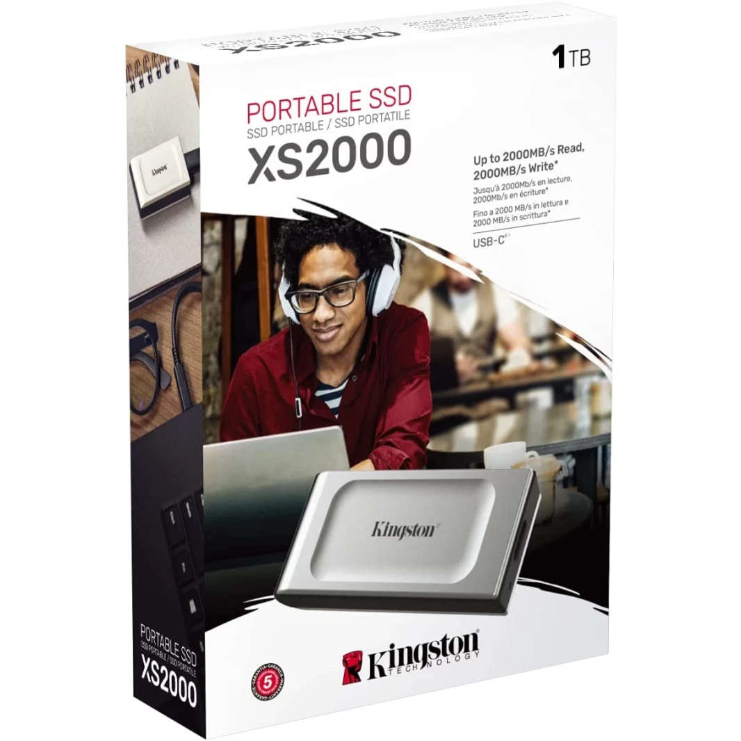 Kingston XS2000 1TB عالي الأداء بحجم الجيب SSD USB C