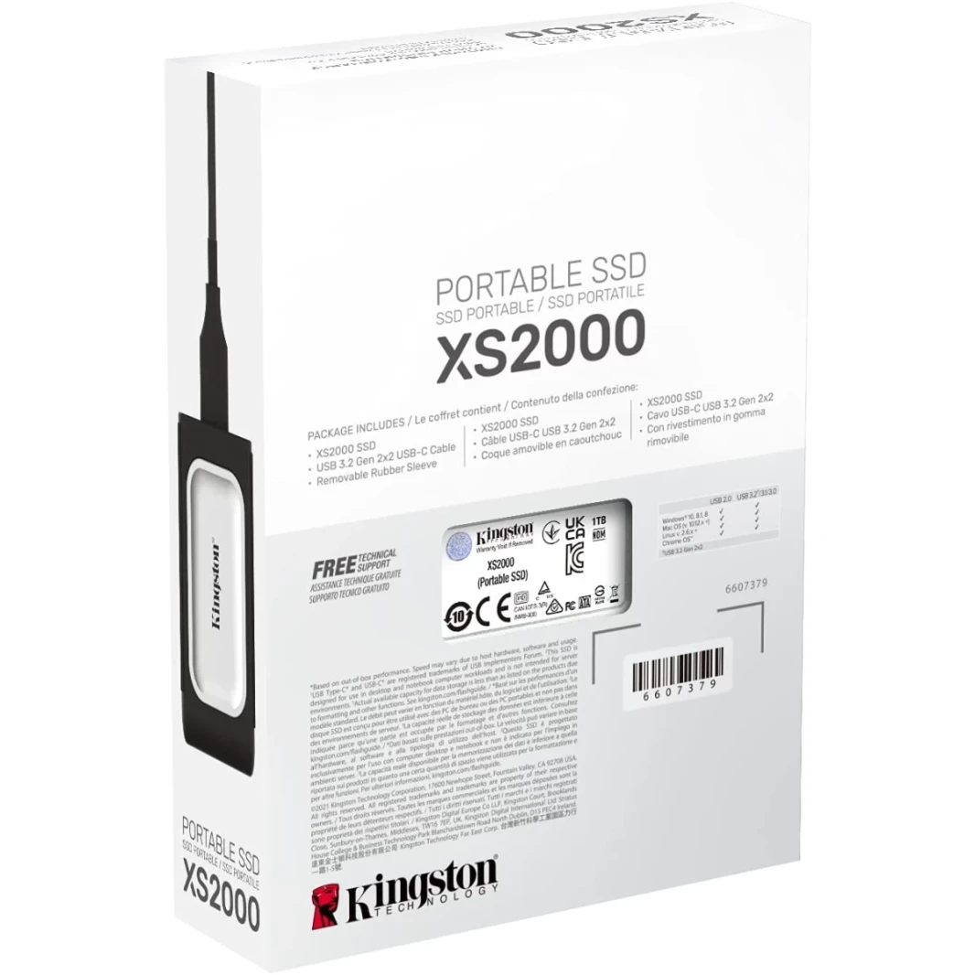 Kingston XS2000 1TB عالي الأداء بحجم الجيب SSD USB C