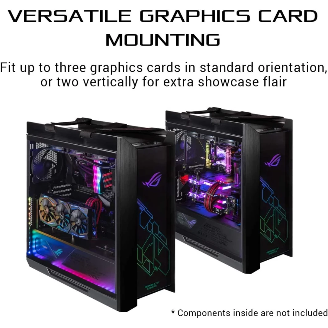 ASUS ROG Strix Helios GX601 RGB Mid -Fower Case لـ Up to EATX Motherboards مدخنة الزجاج المقسى المصقول من الألمنيوم والصلب -الأسود