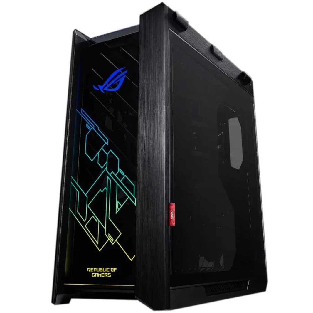 ASUS ROG Strix Helios GX601 RGB Mid -Fower Case لـ Up to EATX Motherboards مدخنة الزجاج المقسى المصقول من الألمنيوم والصلب -الأسود