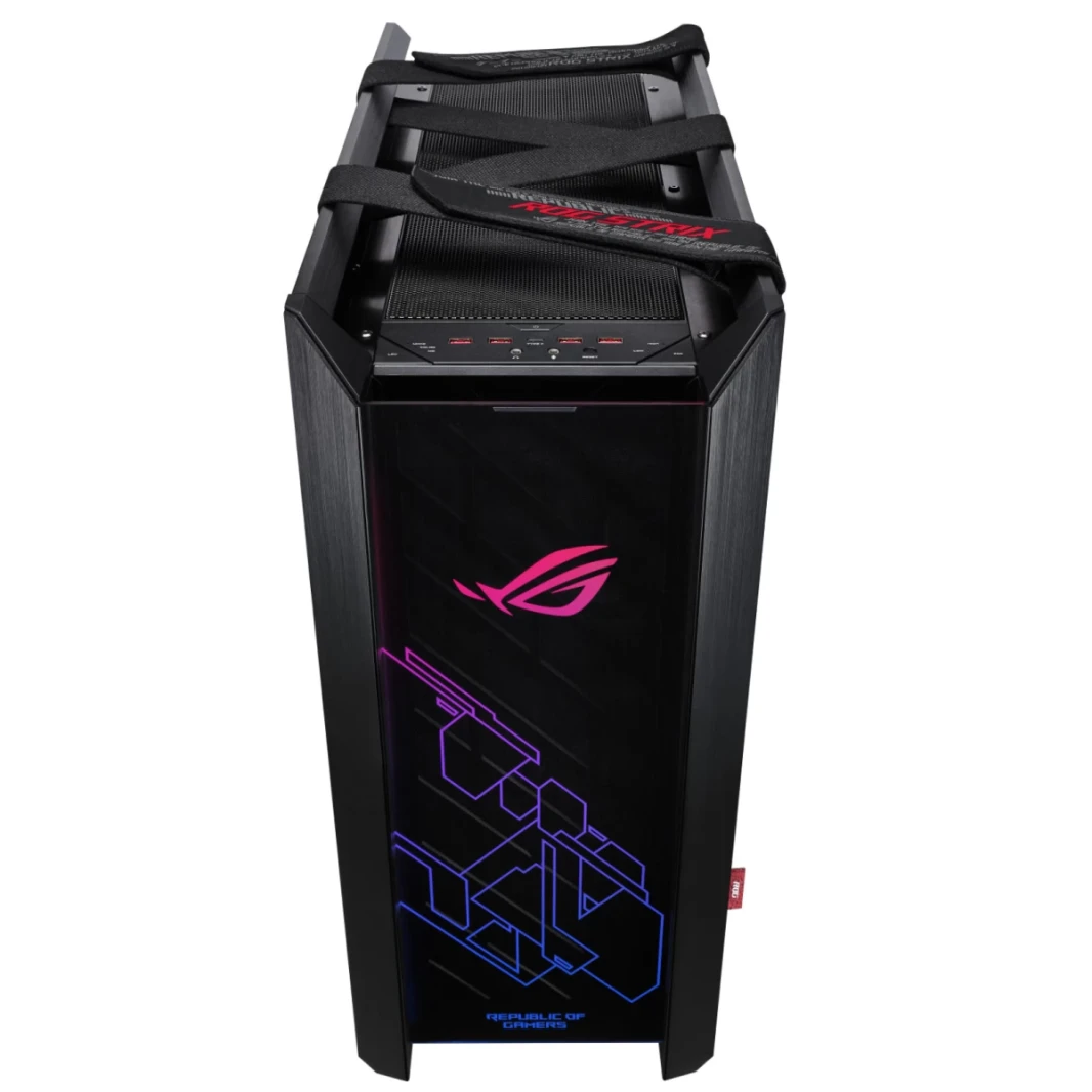 ASUS ROG Strix Helios GX601 RGB Mid -Fower Case لـ Up to EATX Motherboards مدخنة الزجاج المقسى المصقول من الألمنيوم والصلب -الأسود