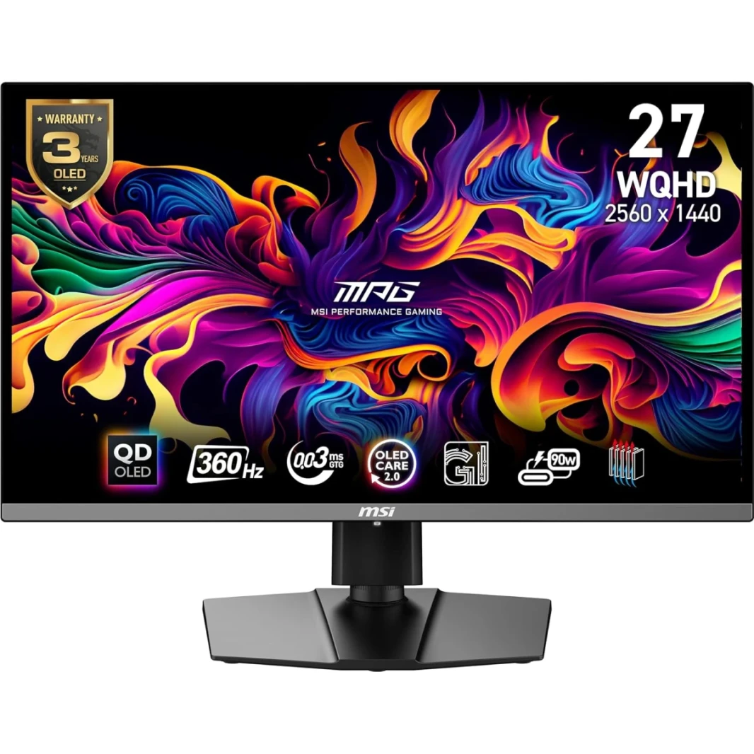 MSI MPG 271QRX 27 "QD-OLED-OLED-OLED 2K 360HZ 0.03MS HDR400 OLED CARE 2.0 HDMI 2.1 TYPE-C 90W PD AMD FREESYNC ™ PREM