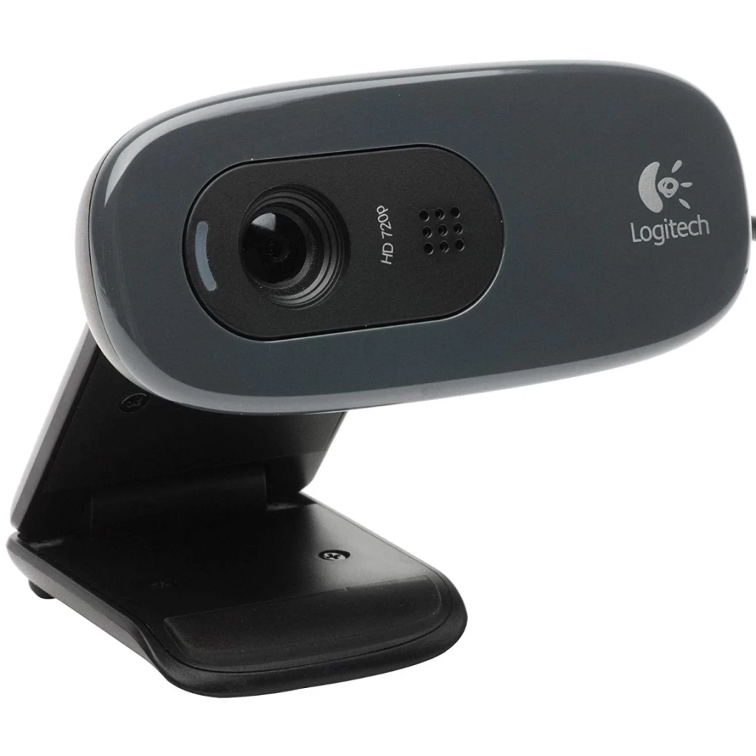 Logitech C270 HD Webcam 720P عريضة الشاشة عالي الدقة مكالمات تصحيح مصباح تصحيح النضج من أجل Skype ، FaceTime ، Hangouts ، Webex - Black